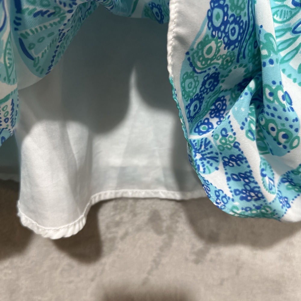 Lilly‎ Pulitzer Halter Top M Blue Green Starfish Sand Dollar Braided Rope Strap - Picture 4 of 7